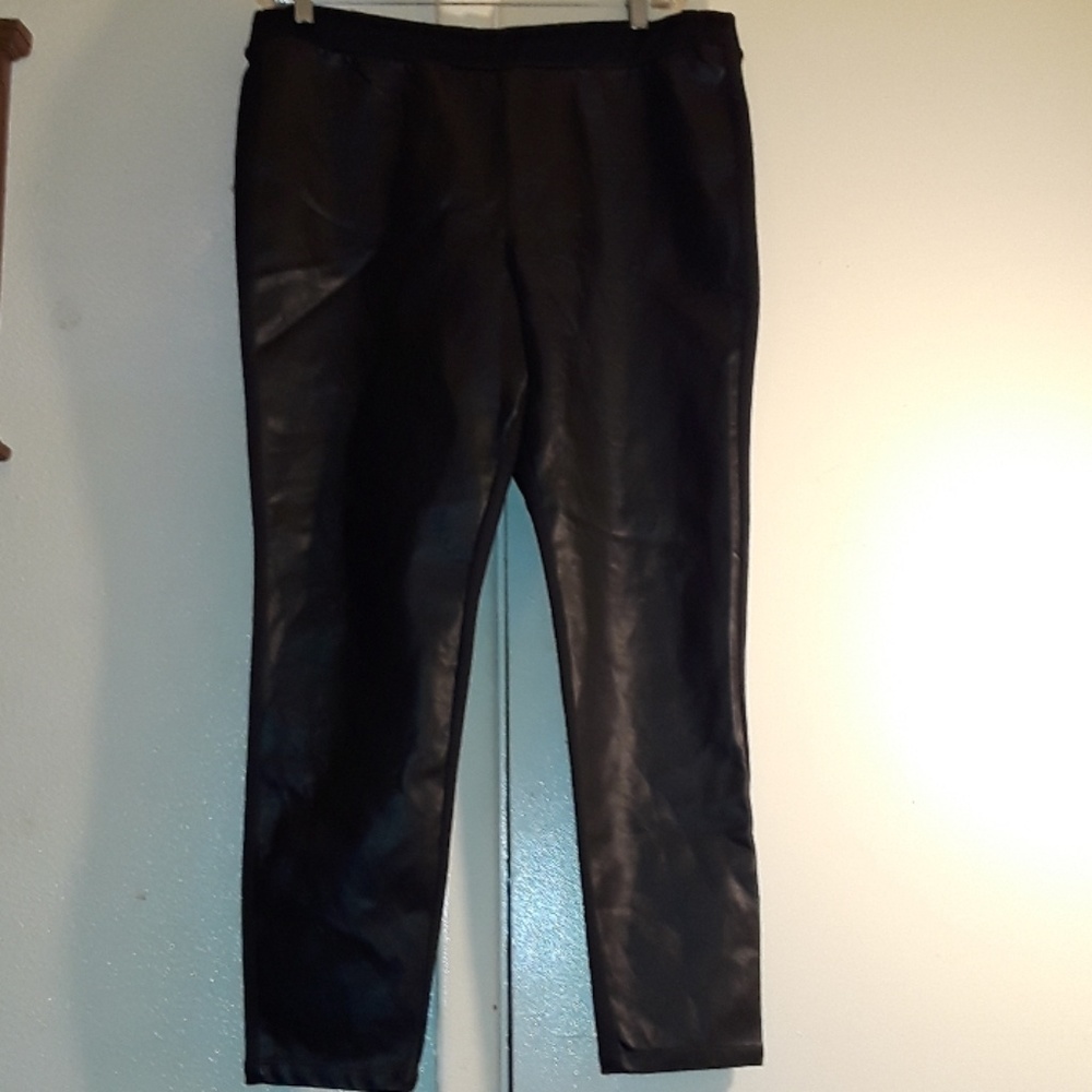 Faux Leather Fronted Leggings,  Worn Once and Wash